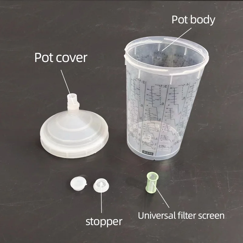 Imagem -03 - Pistola de Pulverizador Descartável Lavagem Livre Pote Adequado para Sata Pistola Óleo Baseado Universal tipo 900ml Plástico Arma Copo Acessórios
