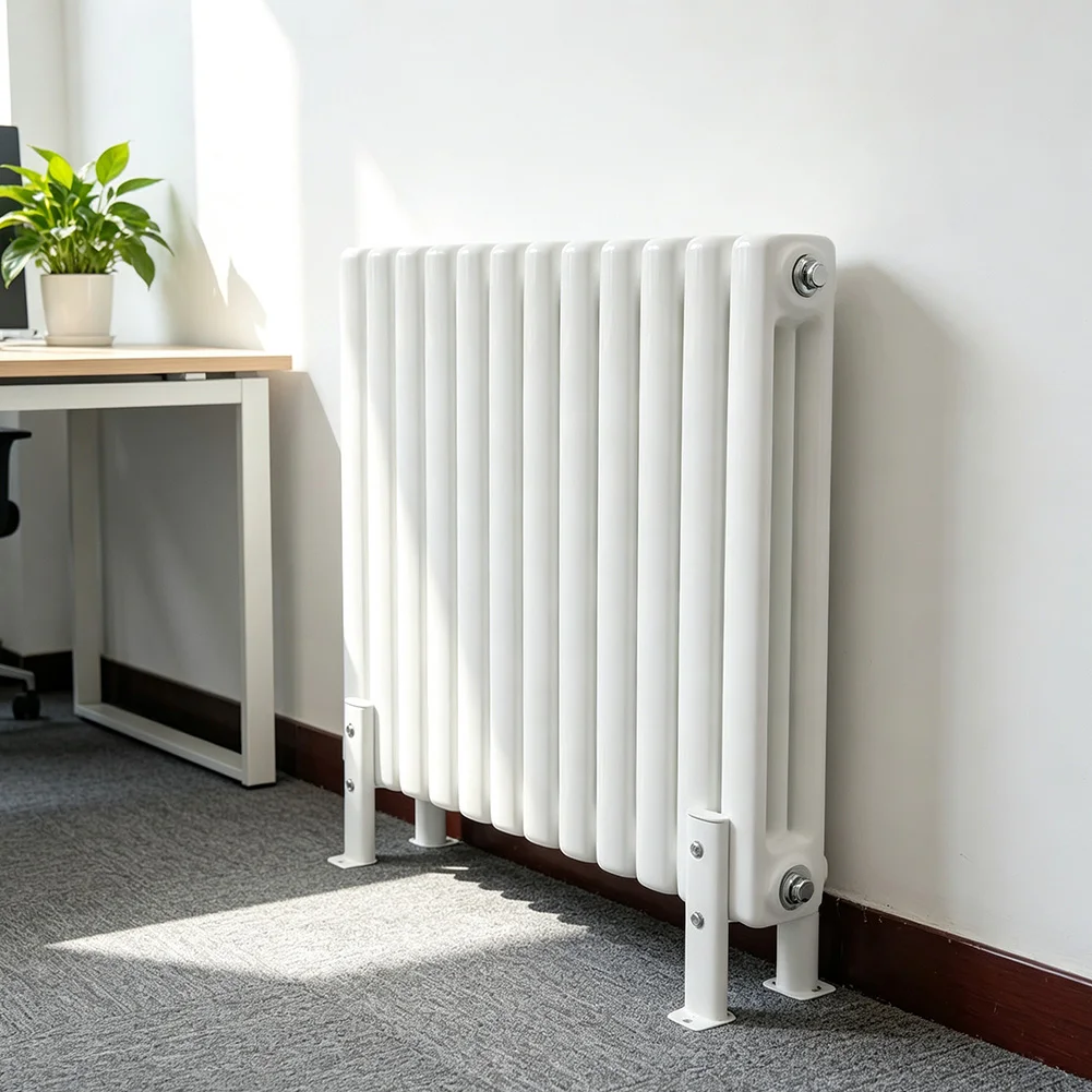 Steel Radiator Bracket White Fixed Mount For Elliptical Tube Heating System Stable Support Home Improvement Accessories