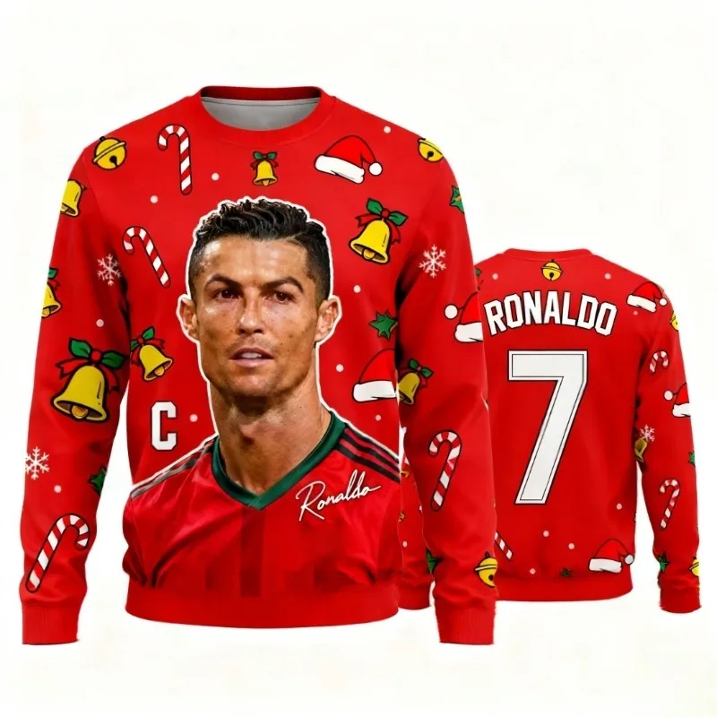 قمصان عيد الميلاد مطبوعة رقمية بأكمام طويلة، قمصان كاجوال مريحة وقابلة للتنفس وسريعة الجفاف للرجال والنساء #3