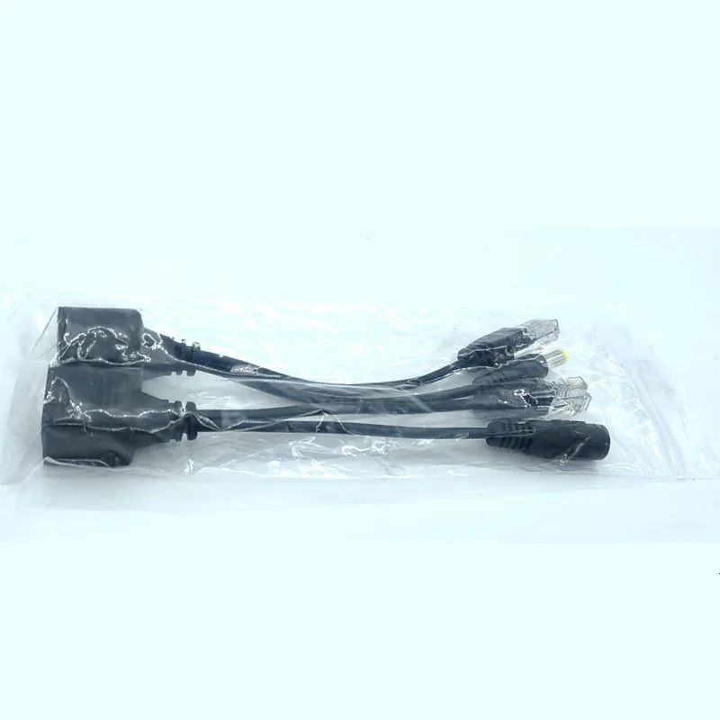 أسود POE كابل الطاقة السلبية عبر إيثرنت كابل محول RJ45 حاقن وحدة امدادات الطاقة 12-48 فولت الفاصل عدة لكاميرا IP #6