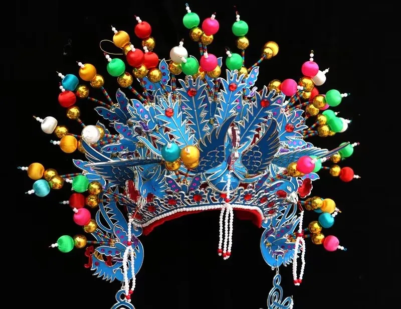 Wedding Bride Phoenix Hat Headdress Beijing Opera Accessories Vintage Drama Photography Headgear With Tassel Carnival Cosplay