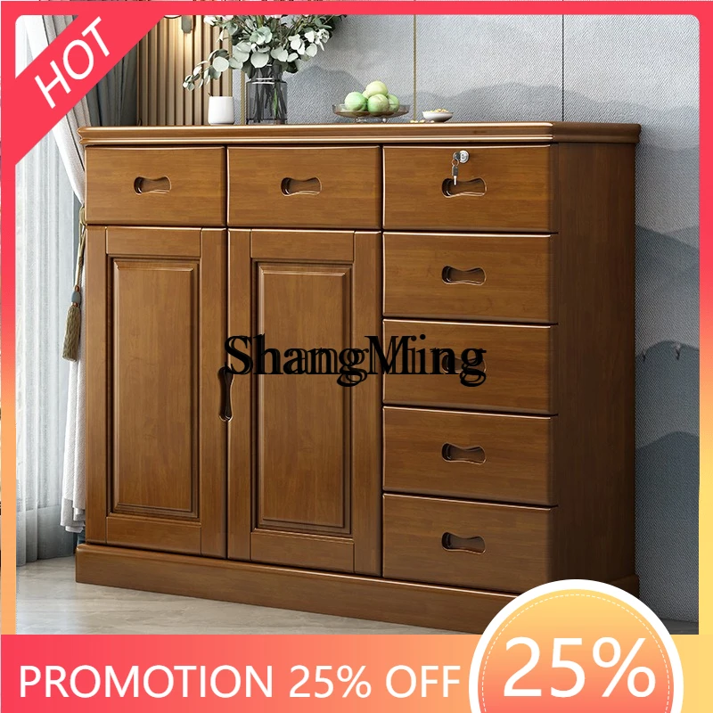 

SM wood Chinese five or six bucket drawer vertical cabinet living room simple bedroom locker bedside cabinet