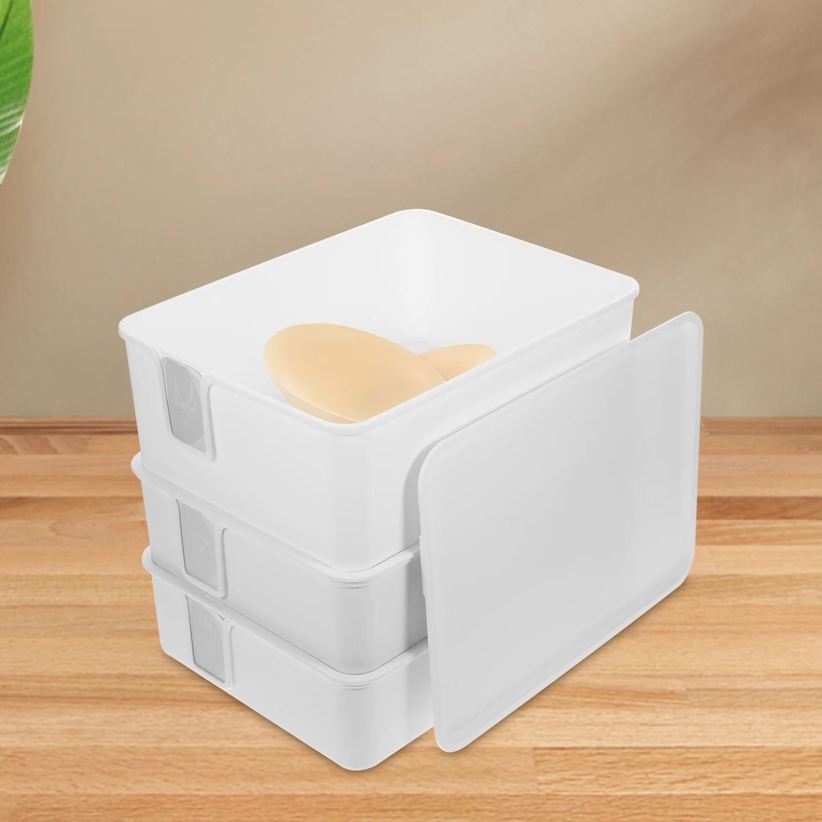

3Pcs Stackable Covered Storage Box Underwear Organizer Socks Storage Case Drawer Divider Bra Organizer Underwear Box