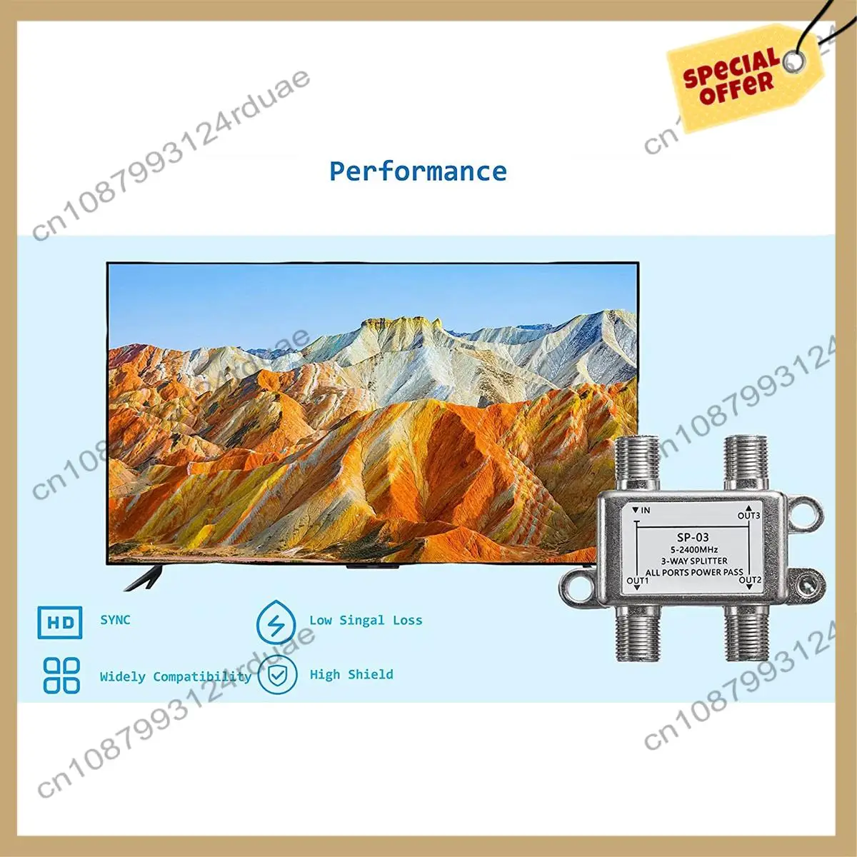 A75T 3 Way Coaxial Cable Splitter، 5-2400 ميجا هرتز، يعمل مع CATV، صندوق STB، الأقمار الصناعية، نظام الهوائي، إنترنت عالي السرعة، شبكة MOCA