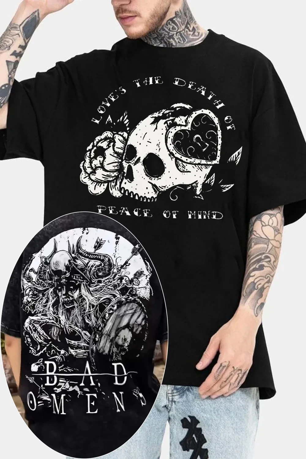 Hot Limited Bad Omens Band Mens Womens Cotton Tees Summer Casual Short Sleeve Round Neck Clothing Loose Tops Trend Unisex Tee view 3