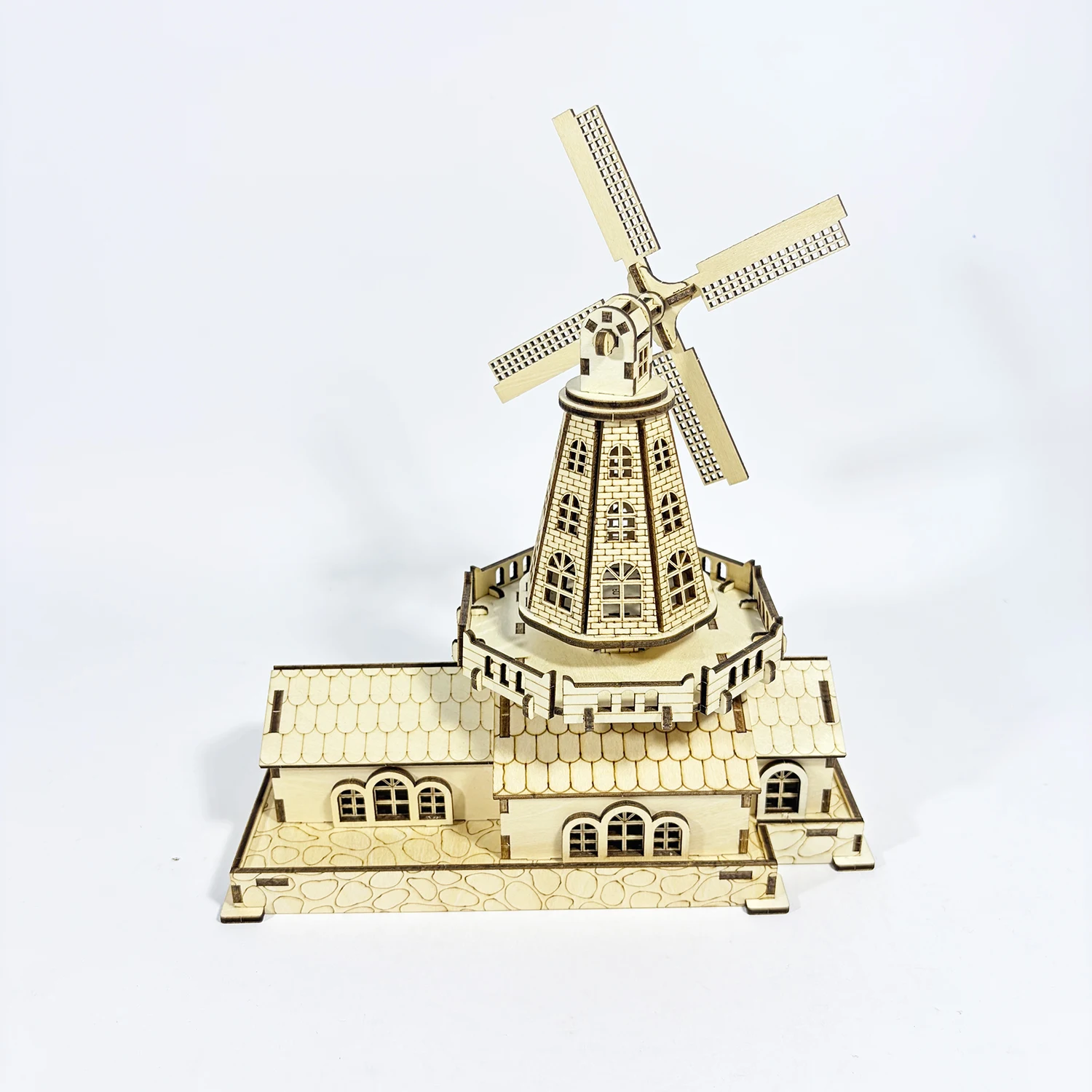 مجموعة نماذج طاحونة هوائية خشبية ثلاثية الأبعاد مصنوعة يدويًا لعيد الميلاد والهالوين وعيد الشكر هدية مثالية للعائلة والأصدقاء Ca