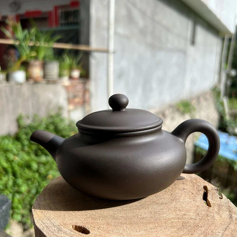 235ML Yixing Black Teapot Ball Hole Filter Kettle Archaize Teaware Drink Puer Tea Ceremony Supplies Drinkware Set