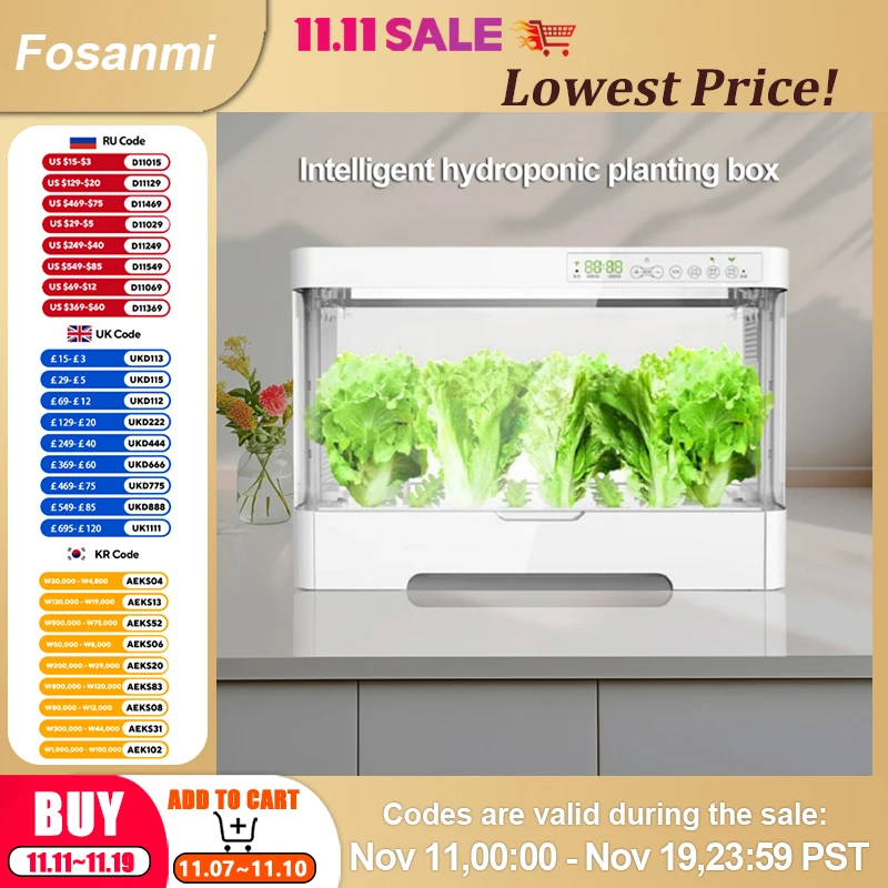 

Indoor Garden Hydroponics Growing System Kit 30 Sites Soilless Planting Gardening Box Intelligent Control Of Temperature& Light