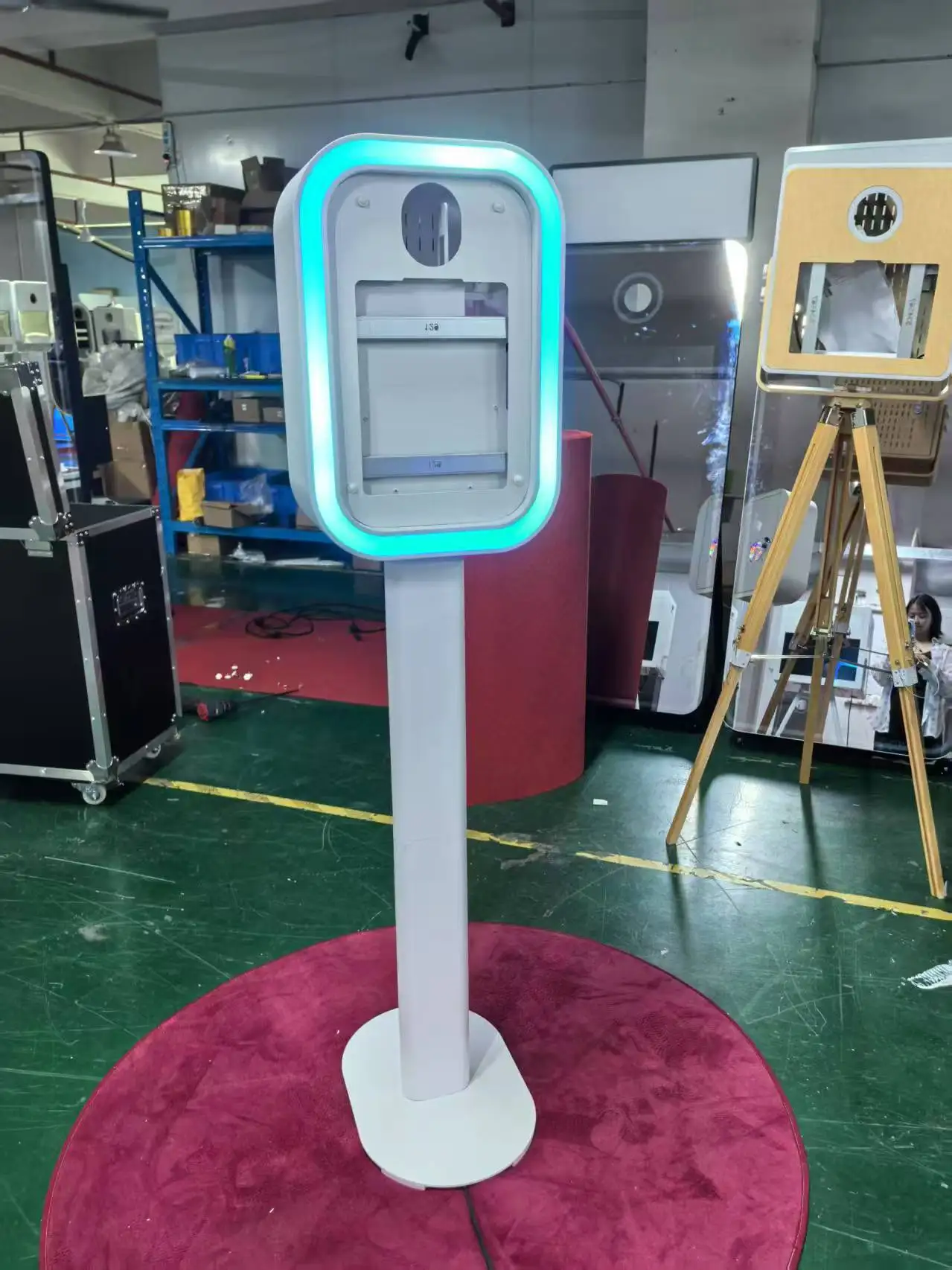 LED Ring Frame Portable Selfie Photo Booth Set with Wireless Remote & Carry Case for Wedding Party Events