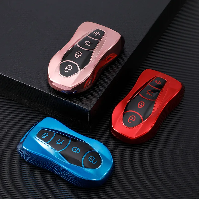 TPU Key Case Holder Shell For Geely Tugella 2020 Boyue Atlas Pro Gili Tugella Car Key Cover Remote Protection Keychain Skin