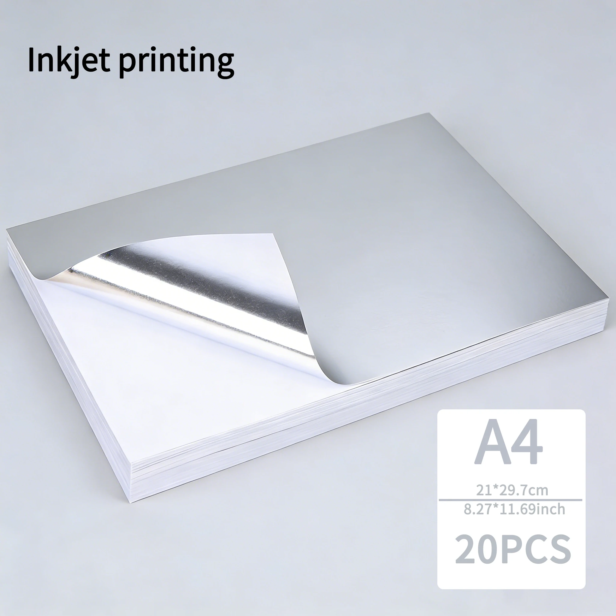 A4 20 STKS Mat Zilver Kleefpapier Waterdicht Scheurbestendig Sterk klevende sticker voor inkjetlaserprinten