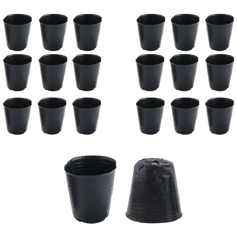 AEE4-500Pcs Nursery Pot Plastic Plant Propagation Container Grow Bag Garden Supplies 8Cmx8cm