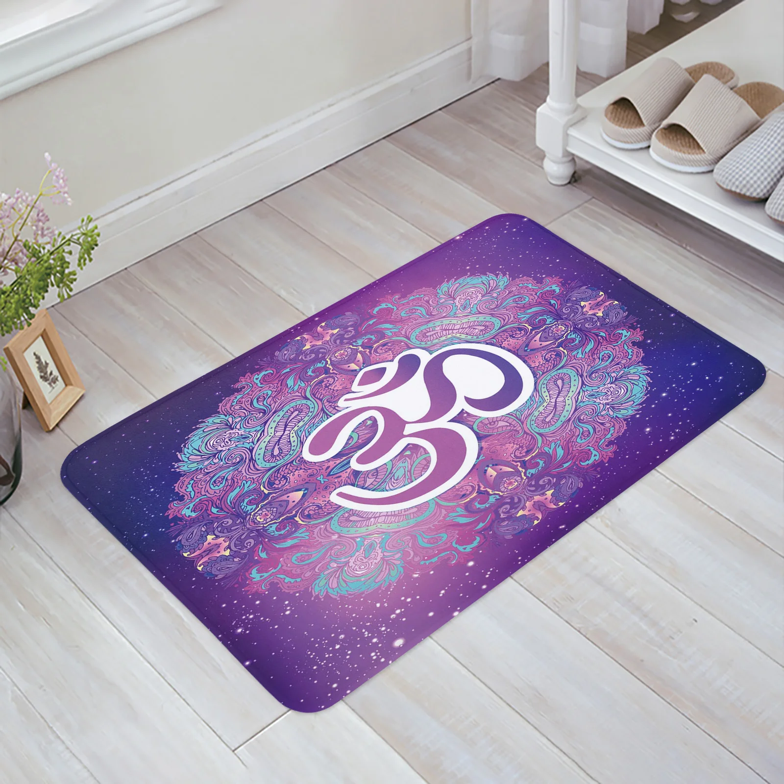 India Purple Mandala Chakra Bathroom Bath Mat Carpet Bathtub Floor Rug Shower Room Doormat Kitchen Entrance Pad Home Decor