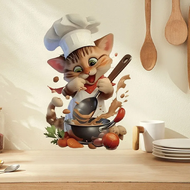 Adorable Cartoon Mouse Self-Adhesive Wall Decal - Removable, Reusable PVC Sticker for Kitchen & Living Room Decor