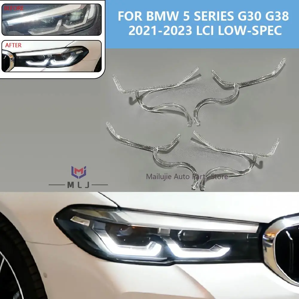 headlight-led-drl-light-guide-strip-angel-eye-tube-for-bmw-5-series-g30-g38-2021-2023-lci-low-version-car-light-car-accessories