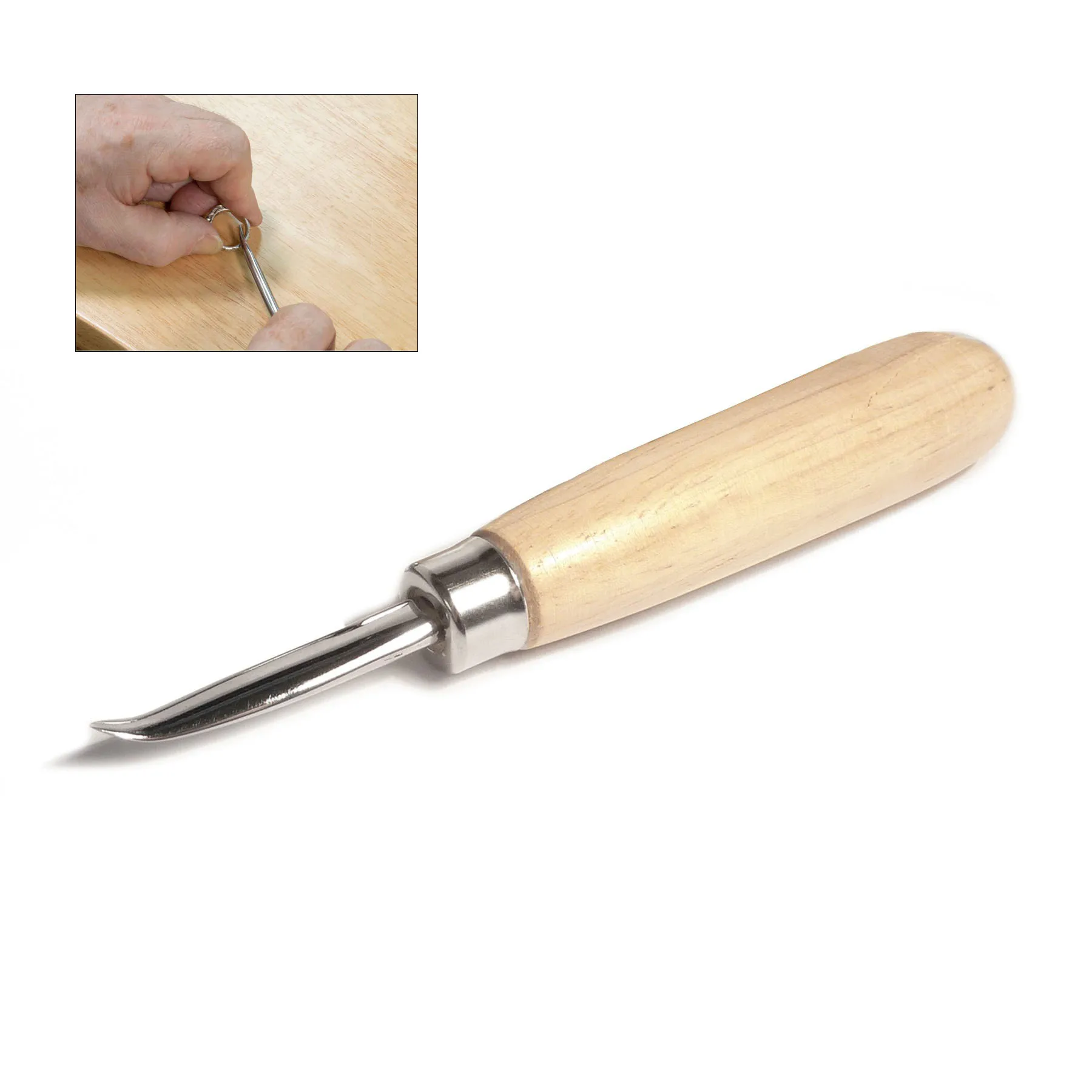 

Stuccler 1-3/4 "полированная сталь полировальный станок изогнутый наконечник деревянная ручка драгоценный камень безель инструмент для установки ювелирных изделий, настройка камня