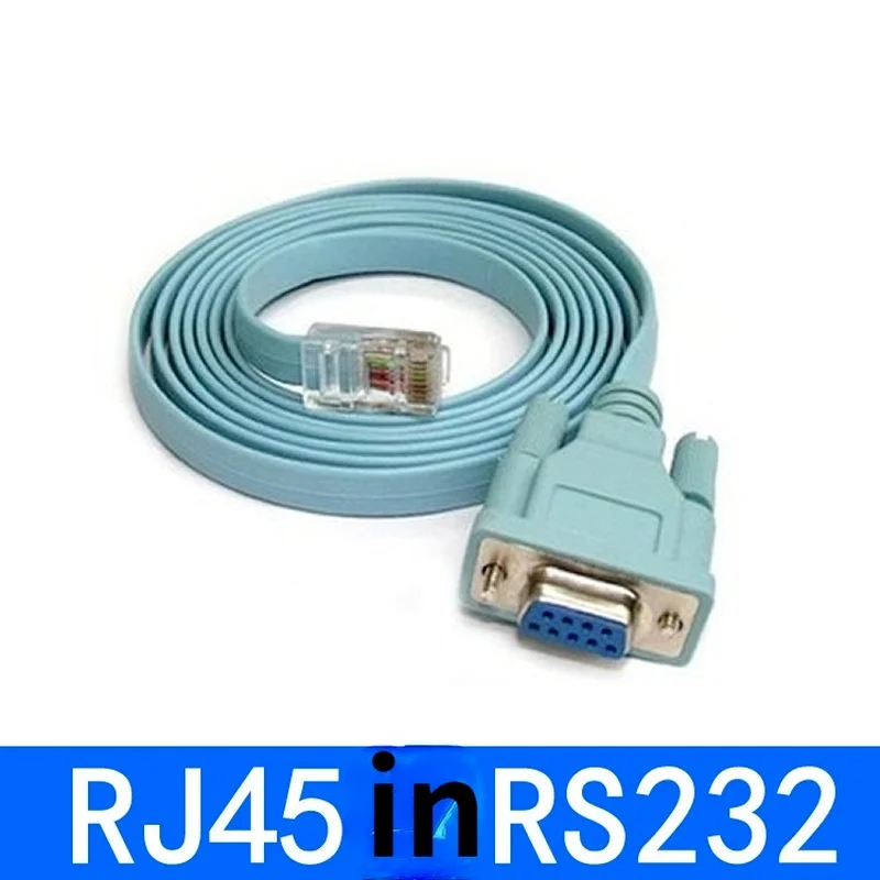 Cisco 콘솔 케이블, RJ45 Cat5 이더넷-Rs232 DB9 COM 포트 직렬 암 라우터 네트워크 어댑터 케이블, 파란색 1.5m 6Ft