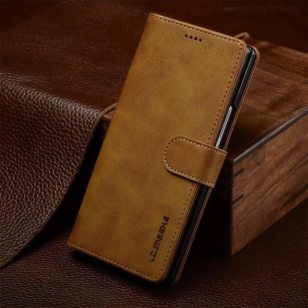 Cartera de cuero PU para Samsung Galaxy Z Fold 7 6 5 4 3 Fold7 Fold6 Fold5 Fold4 5G funda de teléfono con tarjetero cubierta de libro