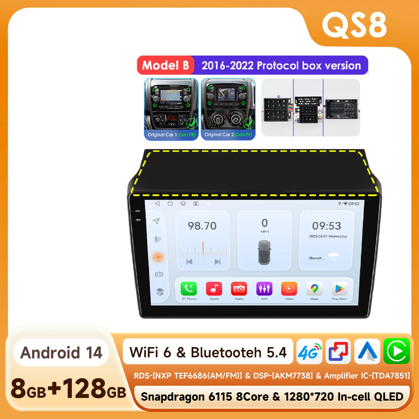 OSSURET Android Autoradio voor Fiat Ducato 3 Citroen Jumper 2 Peugeot Boxer 2 2016-2022 Auto multimedia Speler 6115 8 Core GPS