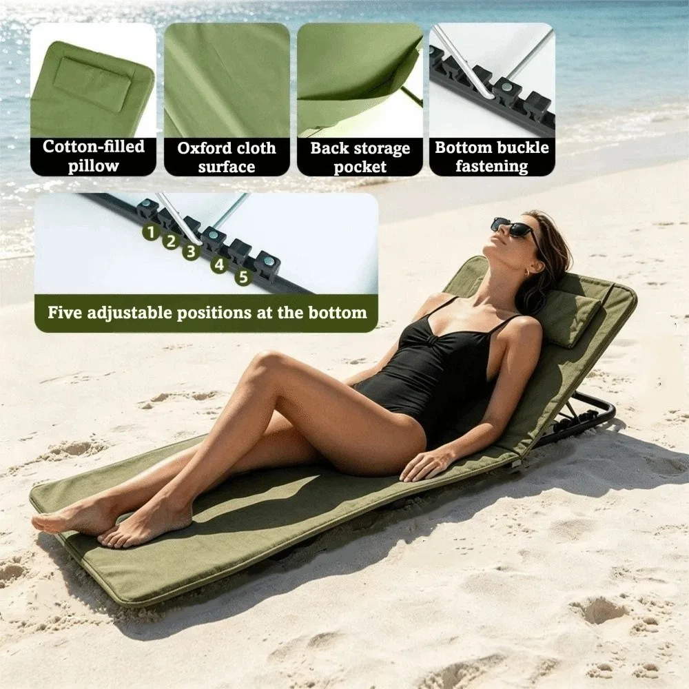 Storage Bag Foldable Beach Mat Adjustable Size Waterproof Picnic Blanket Padded Sand Proof Lawn Mat Travel