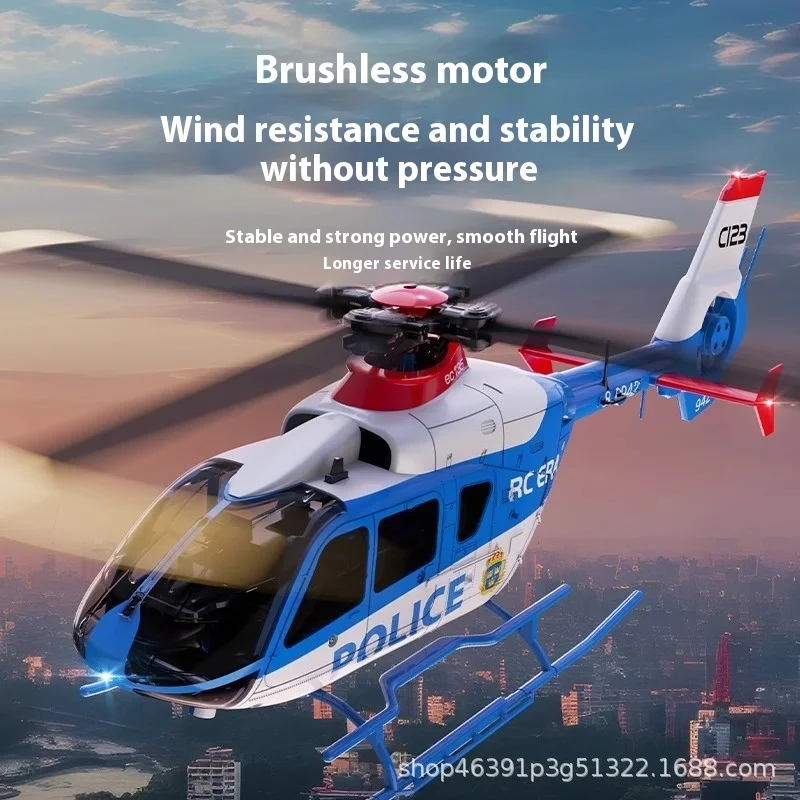 Rc Era รีโมทคอนโทรลเฮลิคอปเตอร์ C123 Brushless Roll ย้อนกลับ 6-Way Single-Paddle Bypass Ec-135 รุ่น 3d Optical Flow ของเล่น