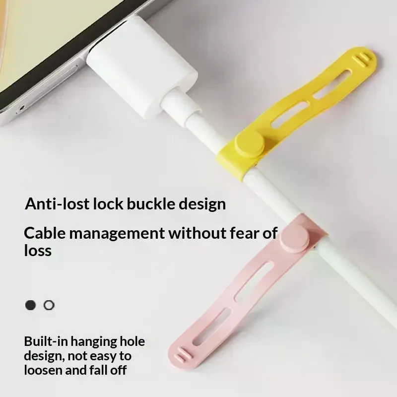 10 PCS Creative Silicone Cable Organizer Data Cable Headphone Cable Storage Charging Cable Sorting Multifunctional Winder Strap