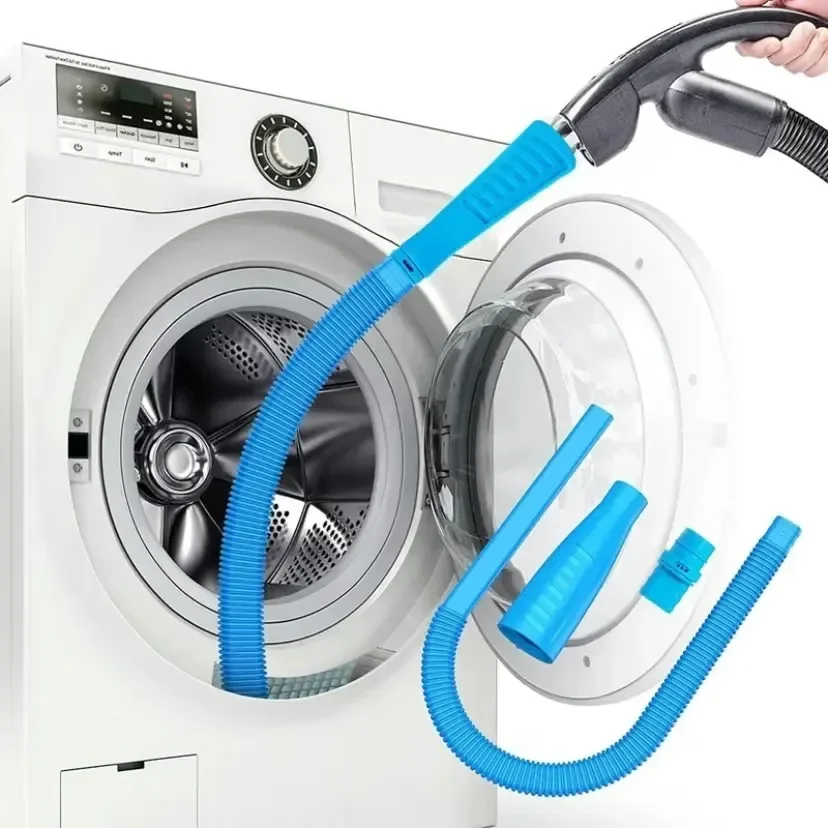 1‑Set Washing Machine & Vent Cleaning Kit, Dryer Vent Vacuum Hose, Lint Removal Duct Vacuum Tool