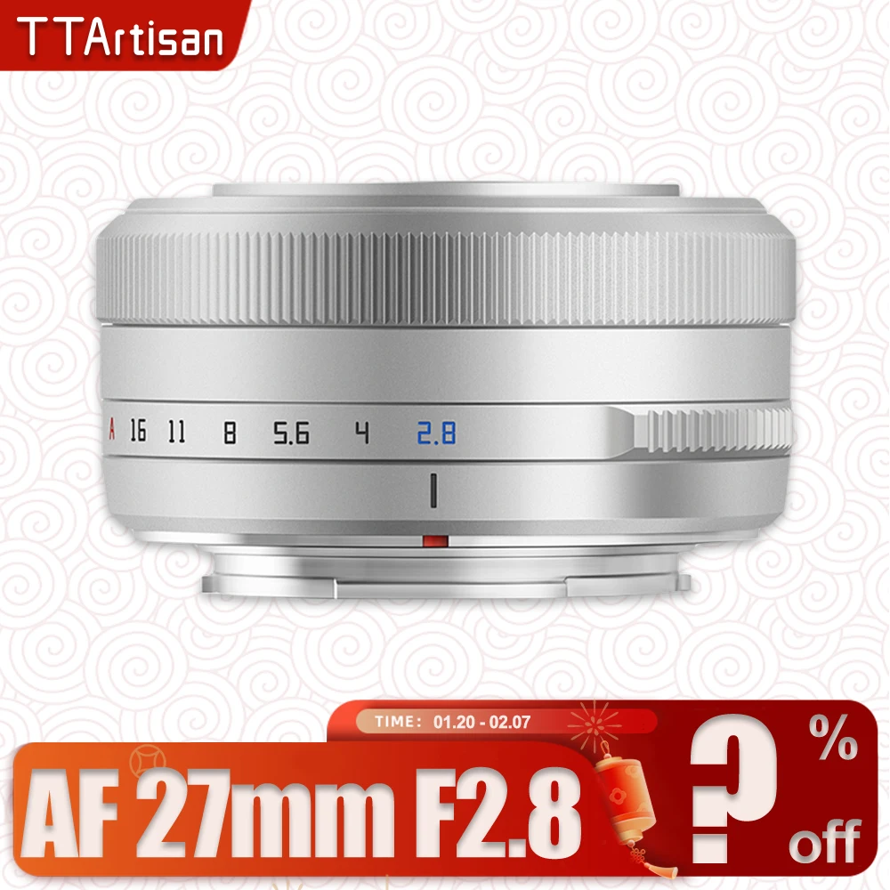 

TTArtisan APS-C 27mm F2.8 Autofocus Lens for Humanities Photography with Fujifilm XF Mount XA7 XT30 XE4 XT-100 Silver