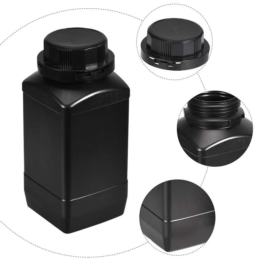 2 Pcs Sample Sealing Bottle Big Mouth Square Liquid Storage Plastic Wide Reagent