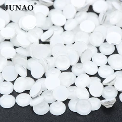 JUNAO SS16 SS20 SS30 Fluorescent Neon White Glass Rhinestone Appliques Flatback Round Crystal Stones Non Hot Fix Strass