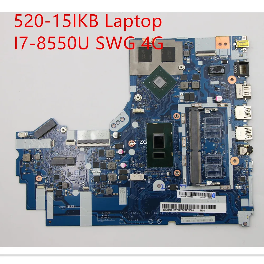 เมนบอร์ดสำหรับ Lenovo IdeaPad 520-15IKB เมนบอร์ดแล็ปท็อป MX150 I7-8550U 4G 5B20Q15575