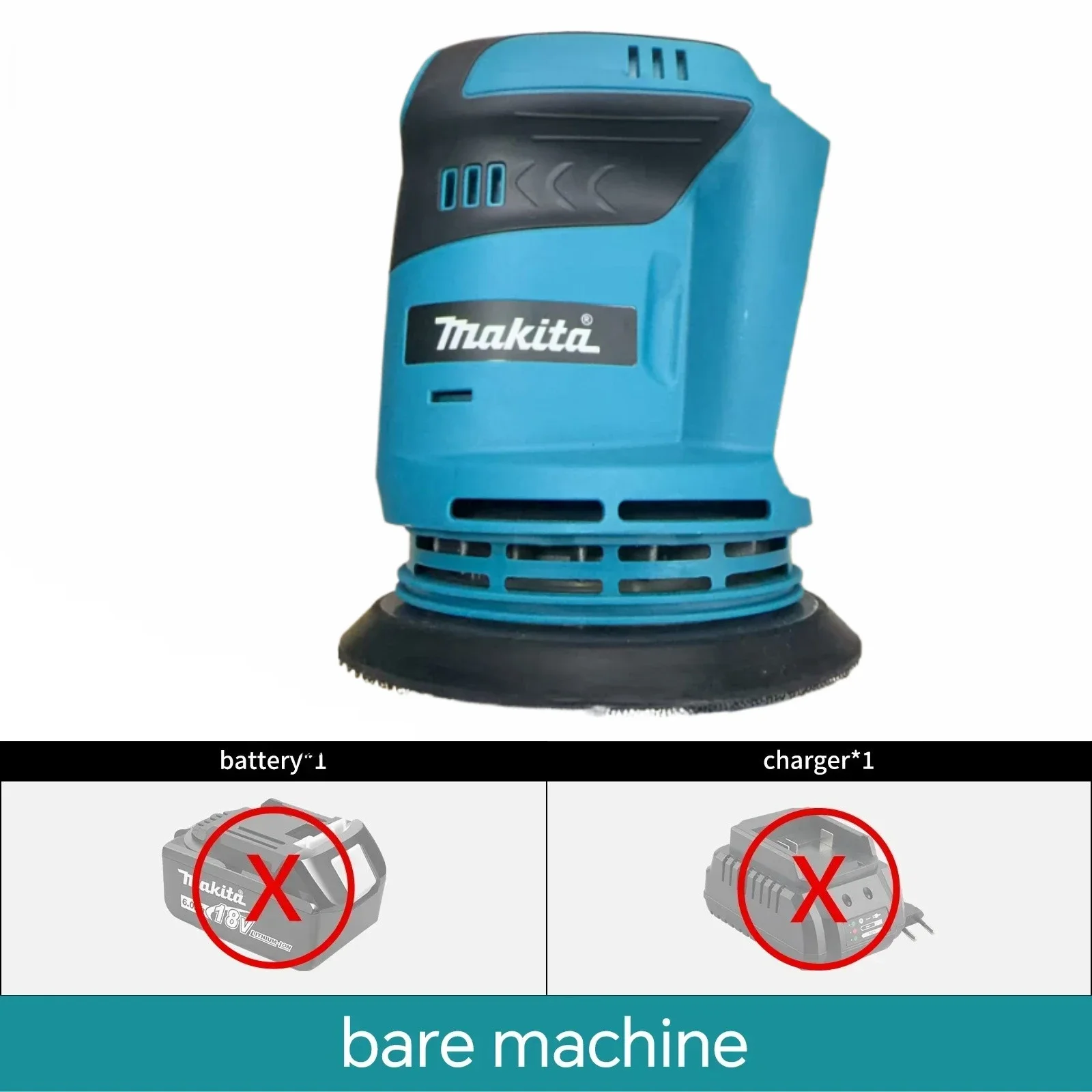Makita DBO180Z 18V Borstelloze Draadloze Oplaadbare Schijf Excenterschuurmachine Houtbewerking Schuren Stopverf Polijsten Kale Tool