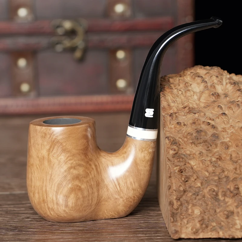 OLD FOX Handcrafted Briar Tobacco Pipe Hungarian Curved 3mm Filter 20mm Inner Diameter Fathers Day Gift