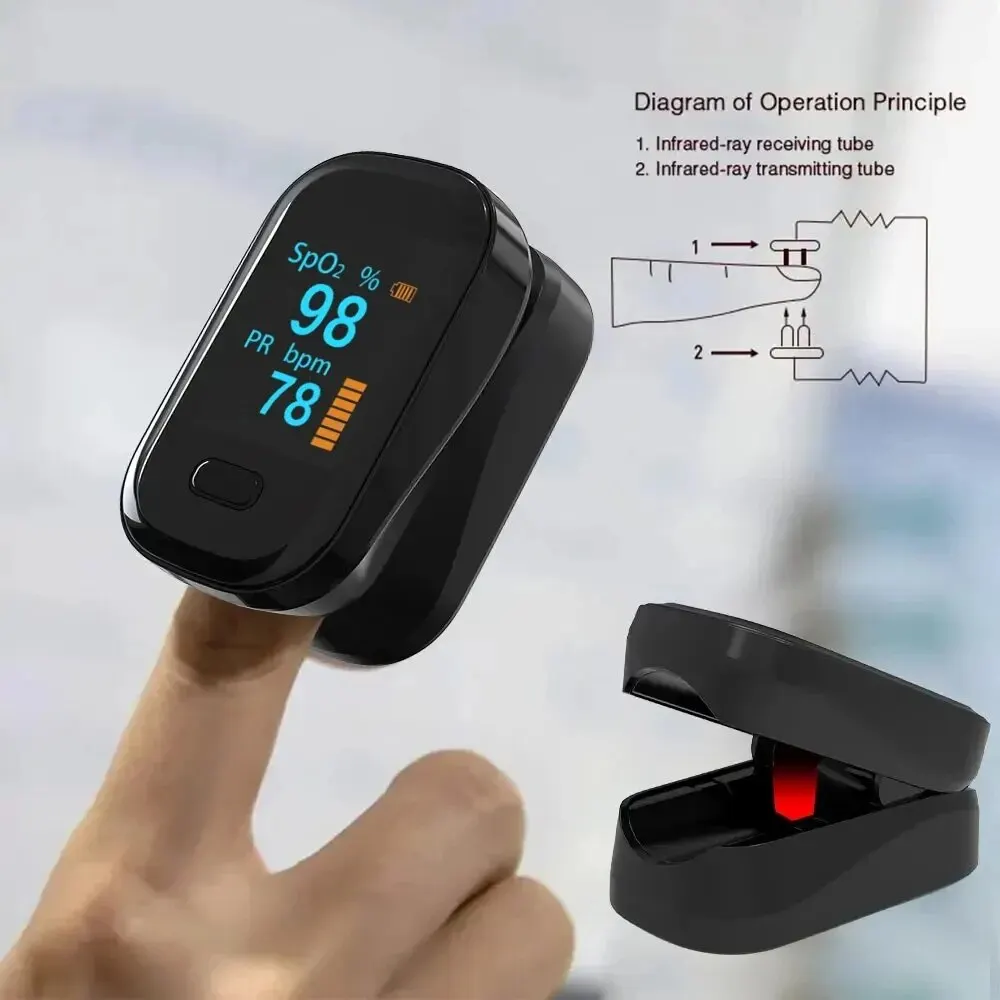 Finger Pulse Oximeter Medical Portable Blood Oxygen Oxymetre Heart Rate Saturation Meter OLED Oximetro De Dedo