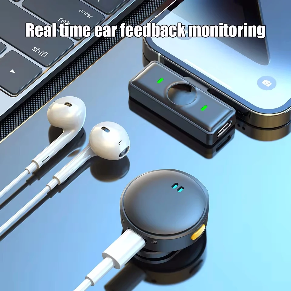 طية صدر السترة Lavalier المهنية المزدوج ميكروفون لاسلكي عروة التعادل هيئة التصنيع العسكري البسيطة آيفون أندرويد الهاتف الخليوي المحمول الكمبيوتر مايكرو الصوت