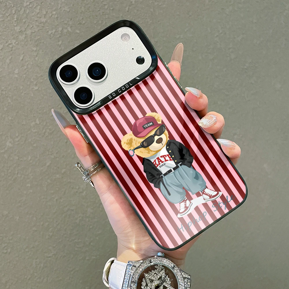 Für iPhone 17 15 16 14 Pro Max Hülle Plus Gestreiftes Cooles Bärenmuster Cover Für iPhone 13 11 12 ProMax XS XR XS 7 8 Plus 16E Hüllen – Detail 7