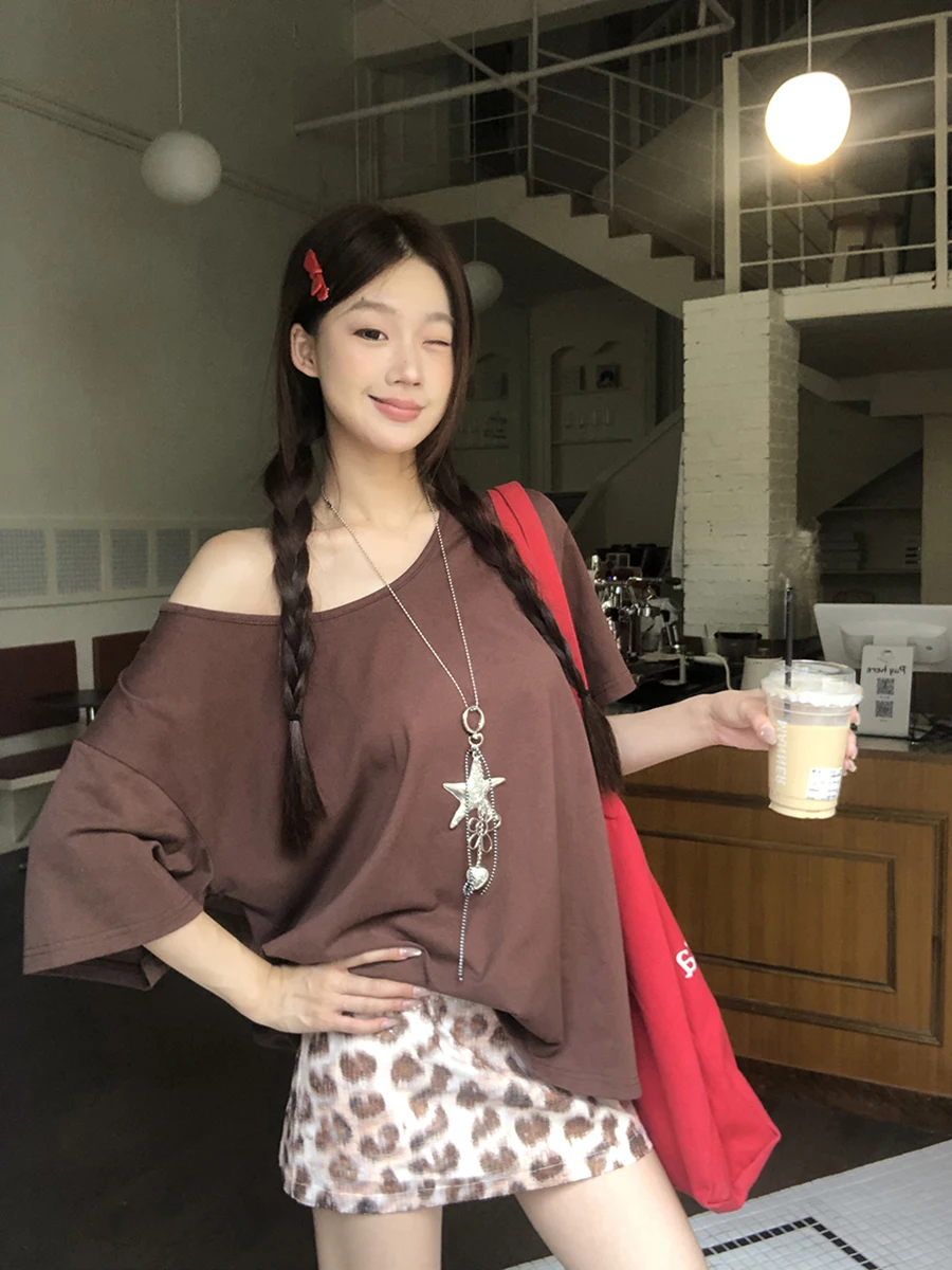 تي شيرت نسائي فضفاض بأكمام قصيرة من القطن، تصميم عصري مريح وقابل للتنفس لفصل الصيف، نمط G #2