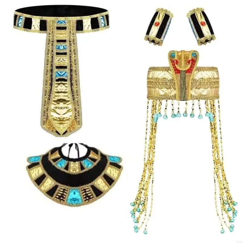 B95F – accessoire Cosplay égyptien pour Halloween, serre-tête serpent égyptien, collier, Bracelet serpent, manchettes
