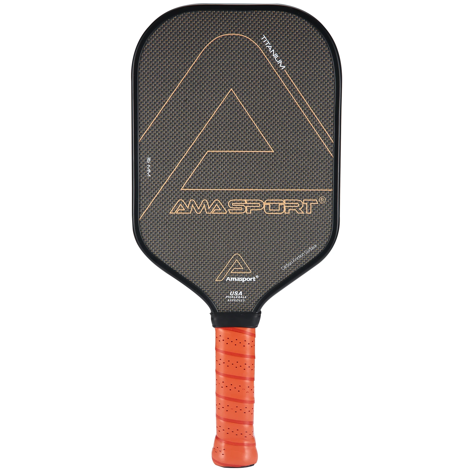 

AMA Sport Titanium Carbon Pickleball Paddle 16mm Multi-Layered Core with CTFS Control 5.2 Inch Grip with High Grit & Spin Edge