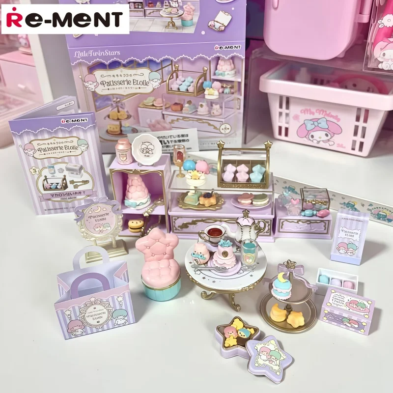 

Rement Sanrio Little Twin Stars Patisserie Etoile Miniature Scene Collection Model Toy Trendy Blind Box For Girls Christmas Gift