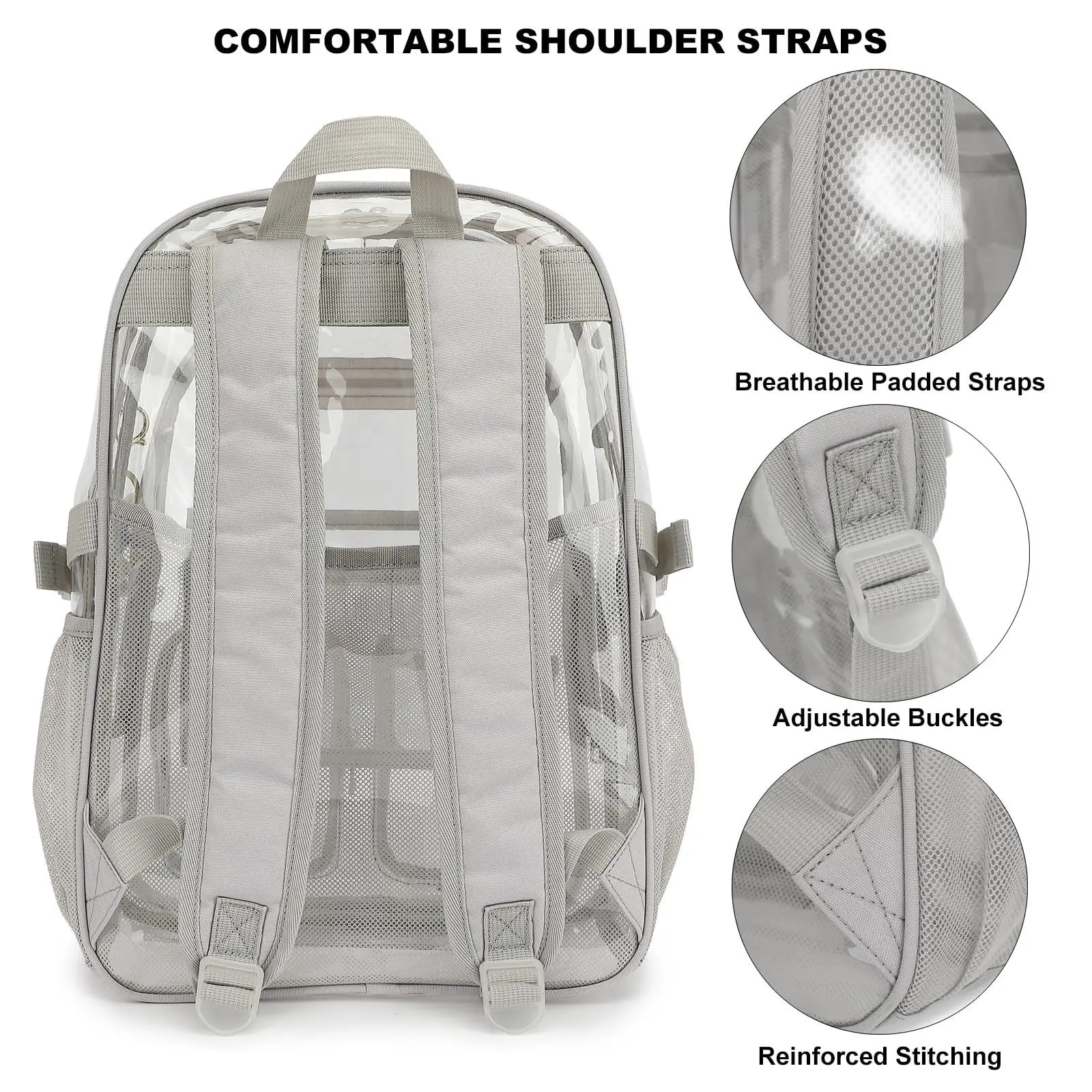New Backpack Suitable for Schools, Heavy-duty PVC Transparent Bag Suitable for Sports Fields