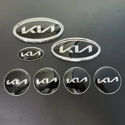 Car Front Rear Emblem Sticker for KIA K2 K3 K4 K5 KX7 Sportage Picanto Sorento Rio Niro Soul Ceed Steering Wheel Rim Logo Decals