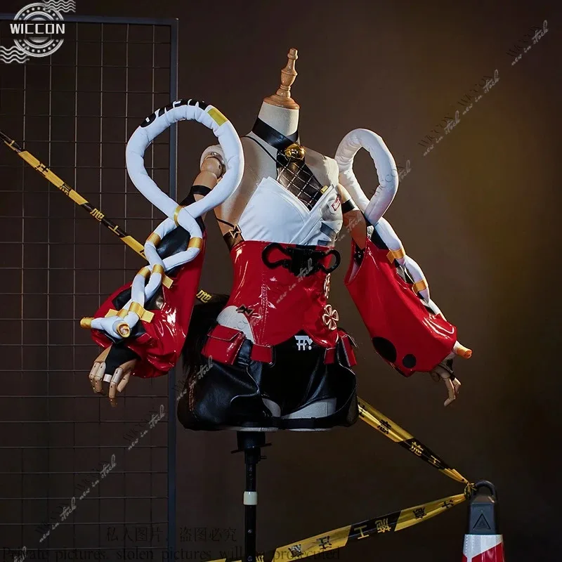 

2025iyi Nekomiya Mana Zenless Zone Zero Nekomata, карнавальный костюм, парик, униформа, леггинсы с хвостом, потрясающие ремни, вечеринка на Хэллоуин для W