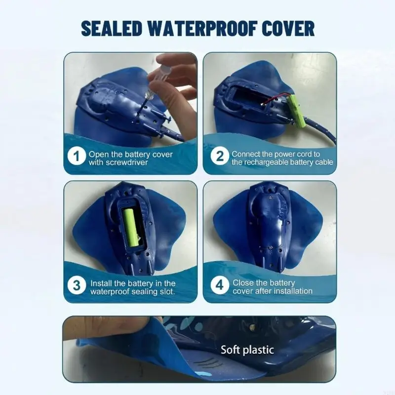  Realistic Manta Ray Swimming Fish Toy 2.4G Remote Control Waterproof Swimming Robot Fish Toy For Children Pool Lake Toy