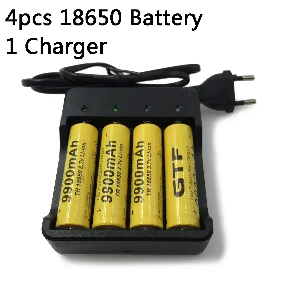 

SU New 18650 battery 3.7 V 9900mAh Li ion rechargeable battery 18650 batery +1pcs 18650 battery charger intelligent