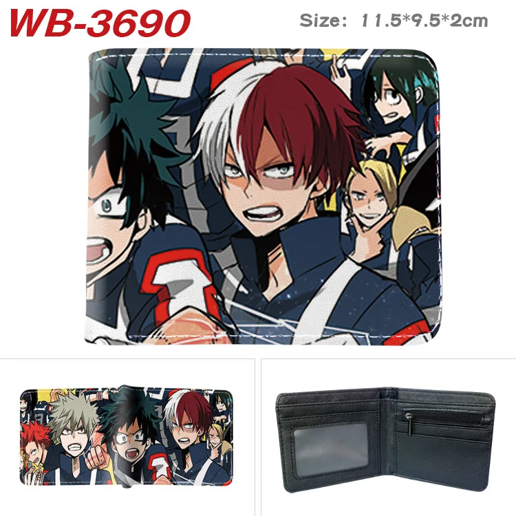 Cartera corta de dibujos animados My Hero Academia, monedero de Anime con tarjetero