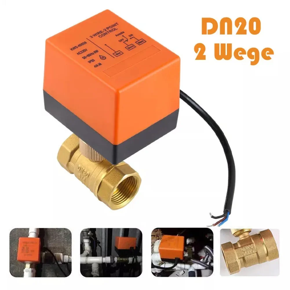 Brass Body Electric Ball Valve DN20 with Reliable Synchronous Motor and Normally Open Configuration for Industry