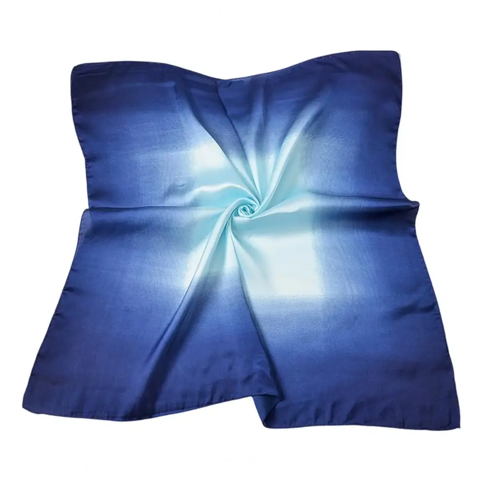 Simulated Silk Scarf Versatile Headscarf Turban Scarf Simulated Silk Gradient Fabric Neck Scarf Multi-use Ponytail Headband Bag