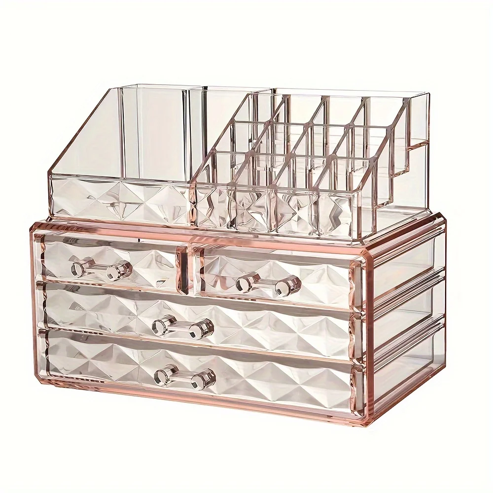 Netroots con el mismo estilo caja de cosméticos caja de maquillaje de cajón de escritorio de polvo transparente