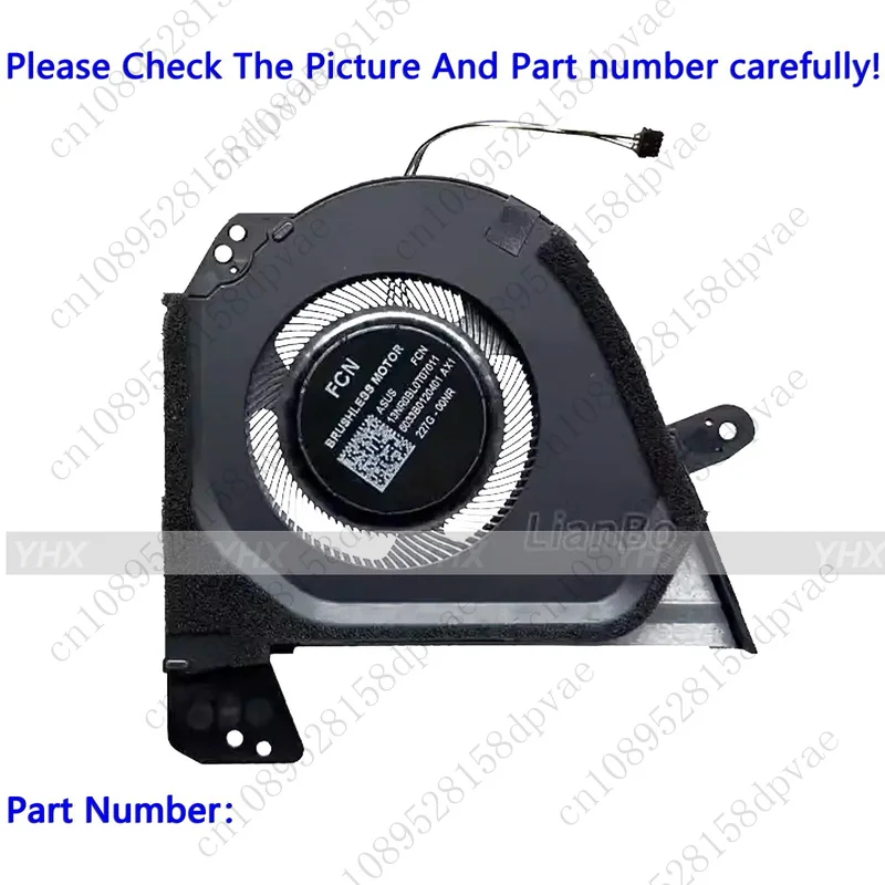 

GYX New For Asus ROG Zephyrus G16 GU603VV CPU COOLING FAN 2023